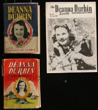 1d0573 LOT OF 3 DEANNA DURBIN HARDCOVER BOOKS AND FAN MAGAZINE 1941-1989 great images & articles!