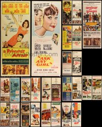 1d0858 LOT OF 29 MOSTLY FORMERLY FOLDED INSERTS 1950s great images from a variety of movies!