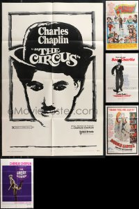 1d0372 LOT OF 7 FOLDED RE-RELEASE ONE-SHEETS FROM 1920S-50S COMEDY CLASSIC MOVIES R1960s-1970s