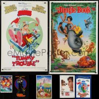 1d0931 LOT OF 7 UNFOLDED WALT DISNEY SPECIAL POSTERS 1980s-1990s animated & live action movies!