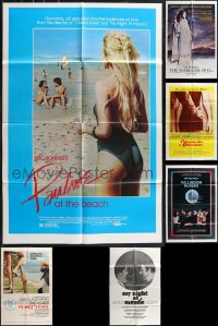 1d0379 LOT OF 7 FOLDED 1960S-70S ONE-SHEETS FROM ERIC ROHMER MOVIES 1960s-1970s cool images!