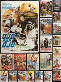 1d0507 LOT OF 32 FOLDED MEXICAN POSTERS 1960s-1970s great images from a variety of movies!