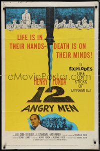 1f0891 12 ANGRY MEN 1sh 1957 Henry Fonda, Sidney Lumet jury classic, life is in their hands