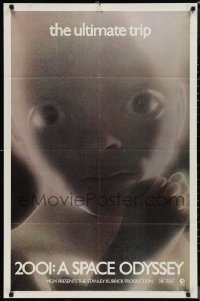 1f0894 2001: A SPACE ODYSSEY 1sh R1974 Stanley Kubrick, c/u of star child, the ultimate trip!