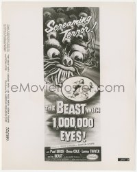 1f2295 BEAST WITH 1,000,000 EYES 8x10.25 still 1955 Kallis art of the wacky monster on the insert!