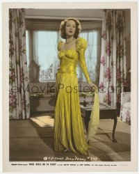 1f2332 GOOD GIRLS GO TO PARIS color 8x10.25 still 1939 full-length portrait of beautiful Joan Perry!