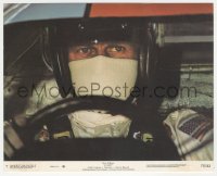 1f2355 LE MANS 8x10 mini LC #7 1971 close up of race car driver Steve McQueen wearing helmet & mask!