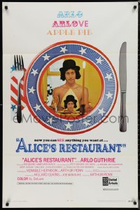 1f0903 ALICE'S RESTAURANT 1sh 1969 Arlo Guthrie, musical comedy directed by Arthur Penn, R-rated!