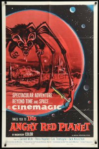 1f0910 ANGRY RED PLANET 1sh 1960 great art of gigantic drooling bat-rat-spider creature!