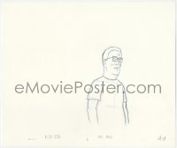 1f0178 KING OF THE HILL animation art 2000s cartoon pencil drawing of Hank looking worried!