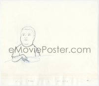 1f0180 KING OF THE HILL animation art 2000s cartoon pencil drawing of Bobby sitting at table!