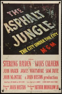 1f0916 ASPHALT JUNGLE 1sh 1950 Marilyn Monroe, Sterling Hayden, John Huston classic film noir!