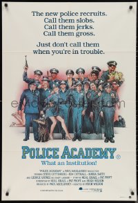 1f1623 POLICE ACADEMY Aust 1sh 1984 Steve Guttenberg, Kim Cattrall, Drew Struzan police artwork!