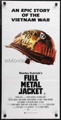 1f1657 FULL METAL JACKET Aust daybill 1987 Stanley Kubrick epic Vietnam War movie, Castle art!