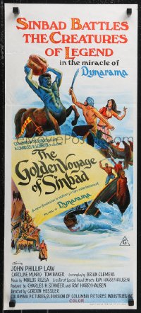 1f1660 GOLDEN VOYAGE OF SINBAD Aust daybill 1973 Ray Harryhausen, cool fantasy art!