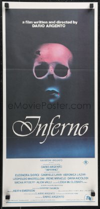 1f1664 INFERNO Aust daybill 1980 Dario Argento horror, cool skull & bleeding mouth artwork!