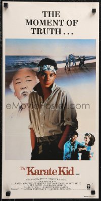 1f1667 KARATE KID Aust daybill 1984 different image of Pat Morita, Ralph Macchio & Elisabeth Shue!!