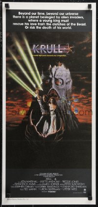 1f1668 KRULL Aust daybill 1983 fantasy art of Ken Marshall & Lysette Anthony in monster's hand!