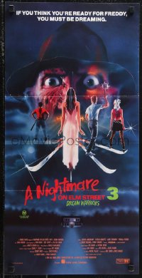 1f1679 NIGHTMARE ON ELM STREET 3 Aust daybill 1987 horror art of Freddy Krueger by Matthew Peak!