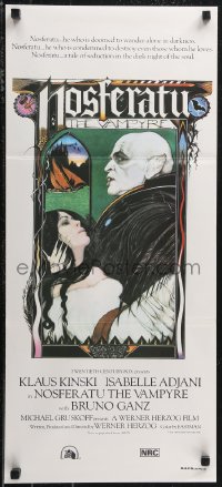 1f1681 NOSFERATU THE VAMPYRE Aust daybill 1979 Kinski, Werner Herzog, classic Palladini vampire art!