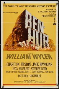 1f0922 BEN-HUR 1sh R1969 Charlton Heston, William Wyler classic religious epic, chariot art!