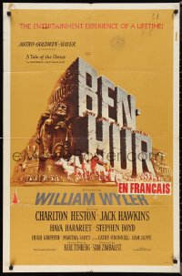 1f0921 BEN-HUR 1sh 1960 Charlton Heston, William Wyler classic epic, cool chariot & title art!