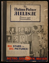 1f0192 MOTION PICTURE ALMANAC hardcover book 1929 complete biographical info about every actor!