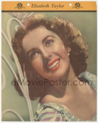 1f2120 ELIZABETH TAYLOR Dixie ice cream premium 1949 beautiful portrait with info on the back!