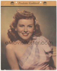 1f2131 PAULETTE GODDARD Dixie ice cream premium 1940s sexy smiling portrait with one bare shoulder!