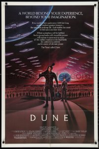 1f0989 DUNE 1sh 1984 David Lynch, art of MacLachlan & Young on Arrakis with Fremen warriors!