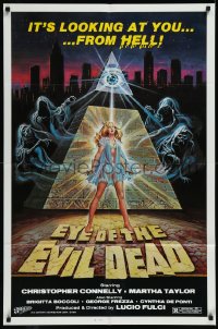 1f1002 EYE OF THE EVIL DEAD 1sh 1984 Lucio Fulci's Manhattan Baby, cool art by Luis Dominguez!