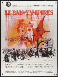 1f1287 FEARLESS VAMPIRE KILLERS French 1p R1970s Roman Polanski, wacky vampire art by Clement Hurel!