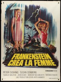 1f1291 FRANKENSTEIN CREATED WOMAN French 1p 1967 Peter Cushing, Susan Denberg, different horror art!