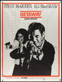 1f1292 GETAWAY French 1p 1973 cool image of Steve McQueen & Ali McGraw with guns, Sam Peckinpah!