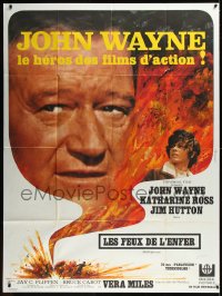 1f1300 HELLFIGHTERS French 1p 1969 John Wayne as fireman Red Adair, Ross, different Ferracci art!