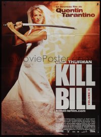 1f1305 KILL BILL: VOL. 2 French 1p 2004 full-length bride Uma Thurman with katana, Quentin Tarantino