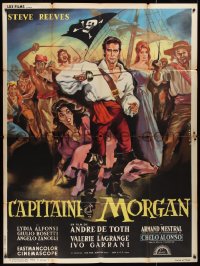 1f1314 MORGAN THE PIRATE French 1p 1961 Morgan il pirate, Allard art of swashbuckler Steve Reeves!