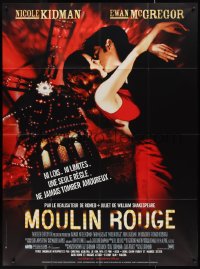 1f1315 MOULIN ROUGE French 1p 2001 sexy Nicole Kidman & Ewan McGregor kissing by windmill!