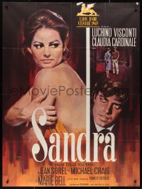 1f1329 SANDRA French 1p 1965 Luchino Visconti, art of sexy Claudia Cardinale by Jean Mascii!