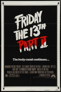 1f1017 FRIDAY THE 13th PART II teaser 1sh 1981 slasher horror sequel, body count continues!