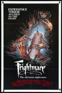 1f1018 FRIGHTMARE 1sh 1983 terror as cold as the grave, wild horror art of coffin and hands by Lamb!