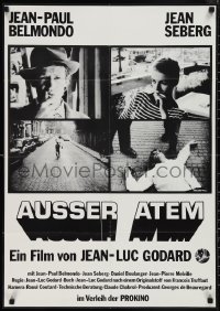 1f1747 A BOUT DE SOUFFLE German R1974 Jean-Luc Godard, close-up of Jean Seberg & Jean-Paul Belmondo!