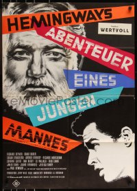 1f1748 ADVENTURES OF A YOUNG MAN German 1962 Hemingway, headshots of all stars including Paul Newman!