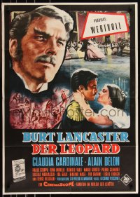 1f1763 LEOPARD German 1963 Luchino Visconti's Il Gattopardo, cool art of Burt Lancaster!