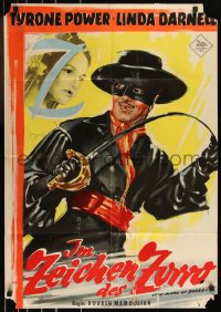 1f1766 MARK OF ZORRO German R1955 different art of masked hero Tyrone Power & Linda Darnell!