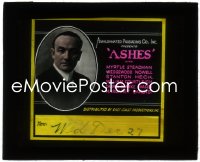 1f2142 ASHES glass slide 1922 struggling young man & his wife blackmail a supposedly wealthy man!