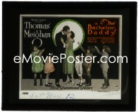 1f2143 BACHELOR DADDY glass slide 1922 Thomas Meighan kisses Leatrice Joy as five kids watch!