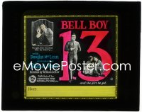 1f2146 BELL BOY 13 glass slide 1923 Douglas MacLean w/girl they wanted him to marry & one he got!