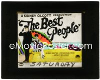 1f2148 BEST PEOPLE glass slide 1925 great image of Warner Baxter & Esther Ralston on the beach!