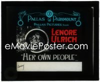 1f2164 HER OWN PEOPLE glass slide 1917 Lenore Ulric & Colin Chase in thrilling & unusual photoplay!